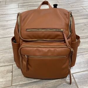 Large leather diaper bag